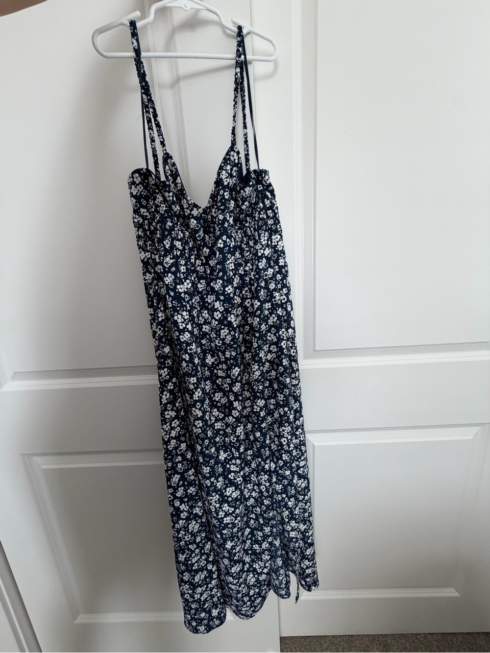 Zara Navy and White Floral Maxi Dress